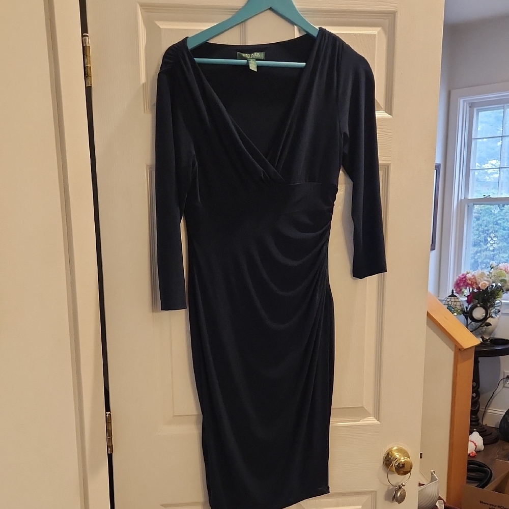 Lauren Ralph Lauren Navy Long Sleeve Dress